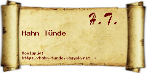 Hahn Tünde névjegykártya